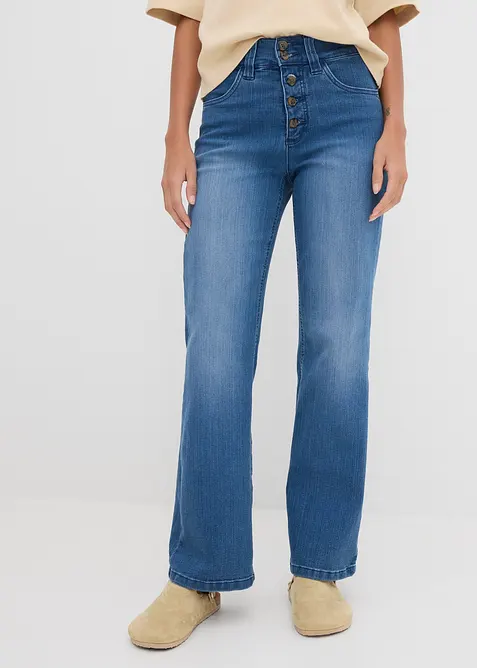 Straight Jeans High Waist, Stretch, bonprix