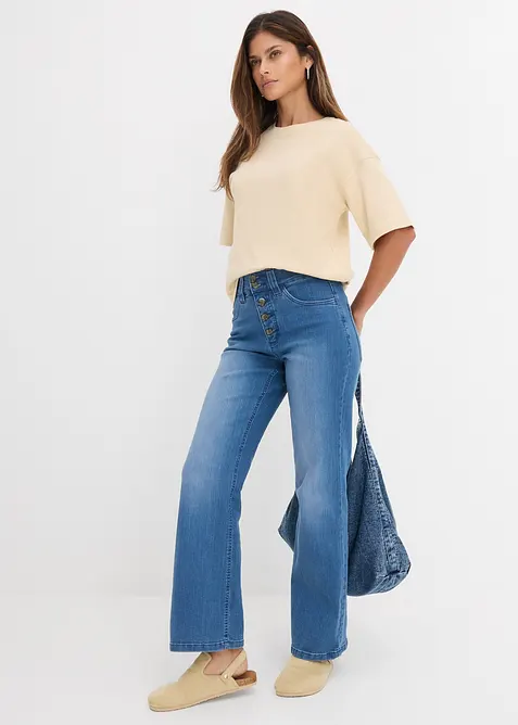 Straight Jeans High Waist, Stretch, bonprix