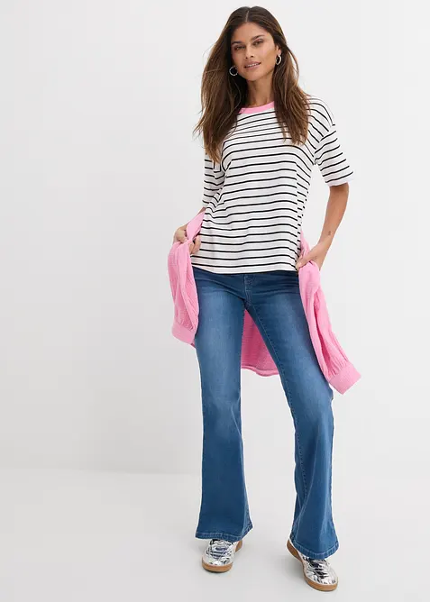 Bootcut Jeans Mid Waist, ekologisk bomull, bonprix