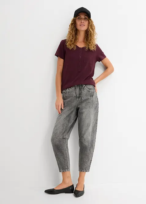 T-shirt i bomull och viskos, bonprix