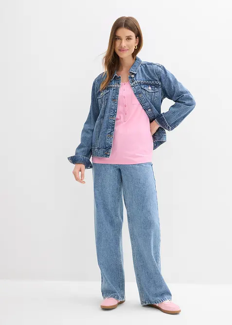 T-shirt i bomull och viskos, bonprix