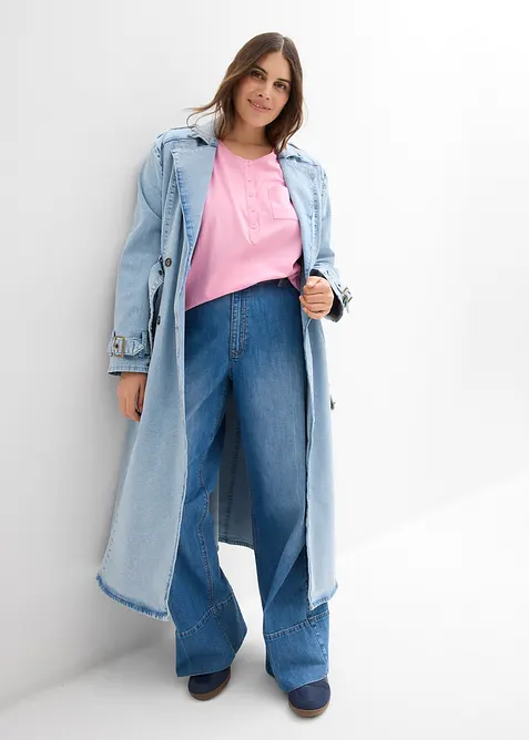 T-shirt i bomull och viskos, bonprix