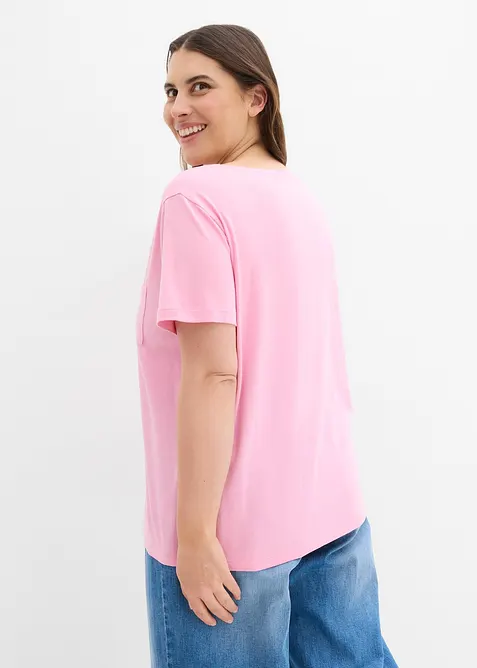 T-shirt i bomull och viskos, bonprix