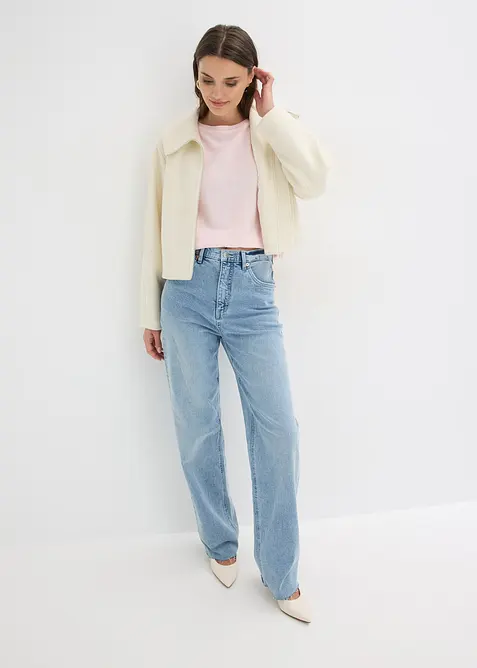 Finstickad tr&ouml;ja av bomullsmix, bonprix