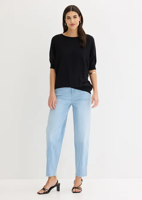 Finstickad tr&ouml;ja av bomullsmix, bonprix