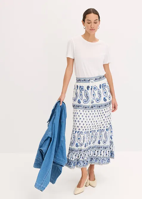 L&aring;ng kjol i bomull, bonprix