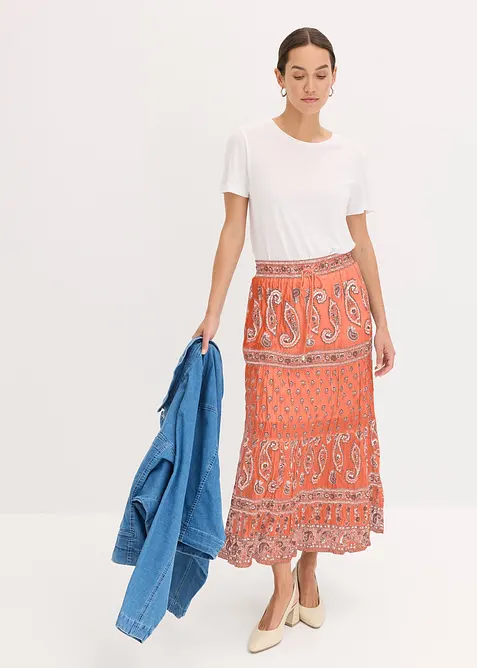 L&aring;ng kjol i bomull, bonprix