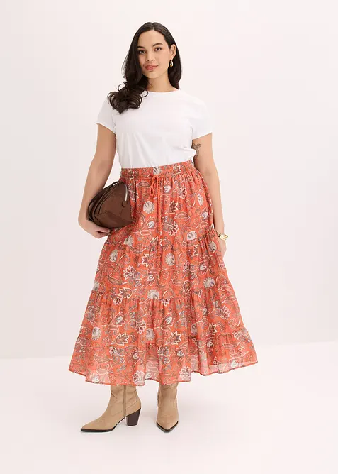 L&aring;ng kjol i bomull, bonprix