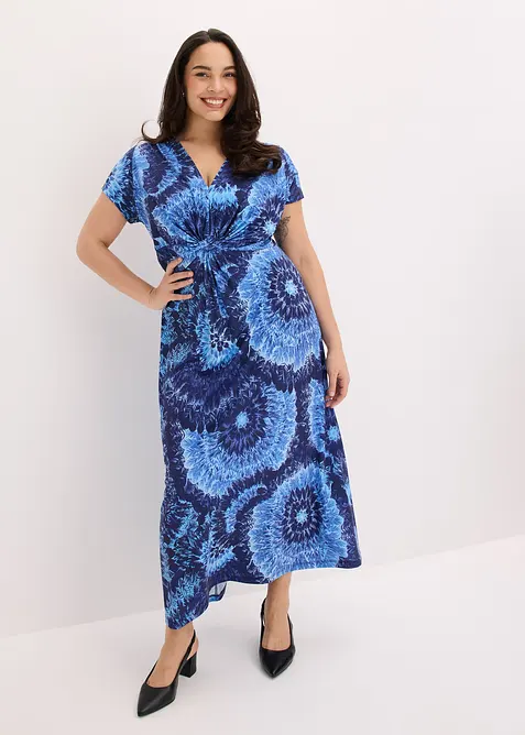 M&ouml;nstrad jerseykl&auml;nning i maxil&auml;ngd, bonprix