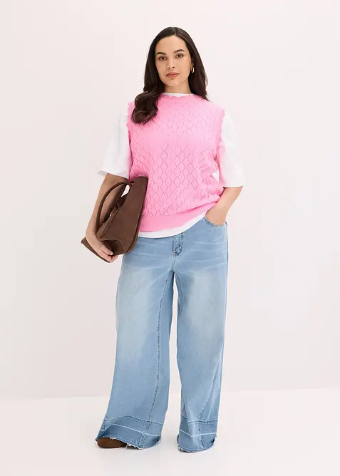 Slipover i bomullsmix med h&aring;lm&ouml;nster, bonprix