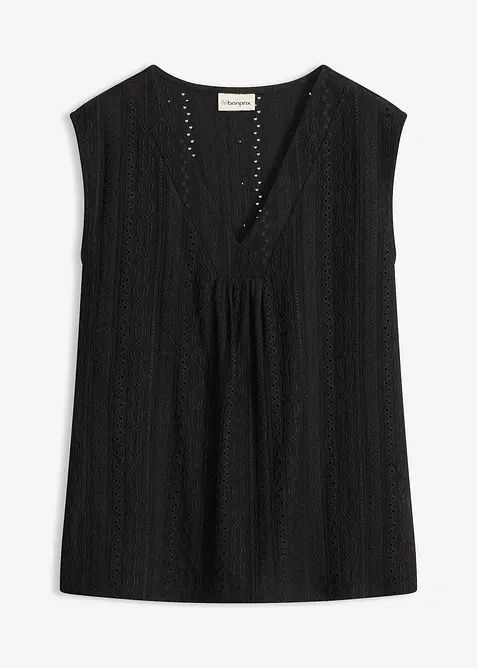 Linne med h&aring;lbroderi, bonprix