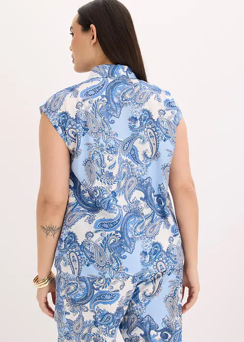 M&ouml;nstrad blus av viskos med mjukt fall, bonprix