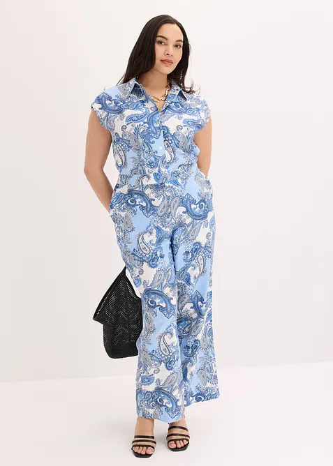 M&ouml;nstrad byxa i f&ouml;ljsam viskos, bonprix