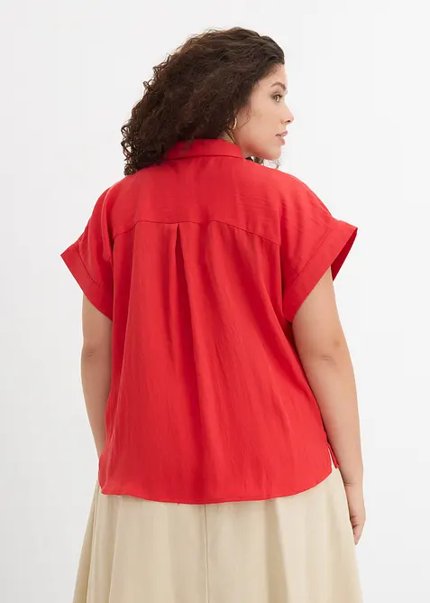 Skjortblus i f&ouml;ljsam lyocellmix, bonprix