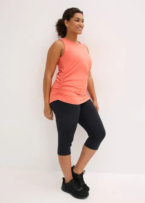 Sportlinne med rynkning, snabbtorkande, bonprix