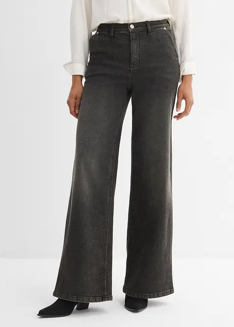 Straight jeans, Loose modell med High Waist, bonprix