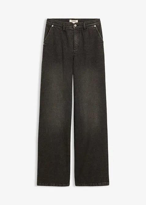Straight jeans, Loose modell med High Waist, bonprix