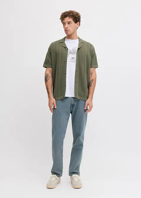 Stickad T-shirt med krage fr&aring;n JJ REBEL, JJ REBEL