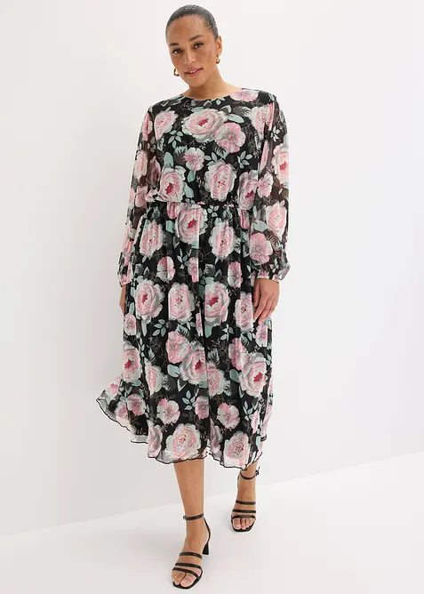 Mellanl&aring;ng kl&auml;nning i mjuk mesh, bonprix