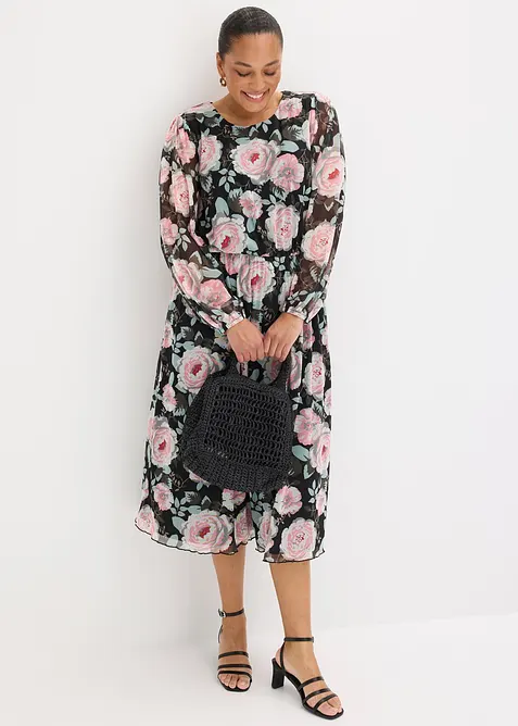 Mellanl&aring;ng kl&auml;nning i mjuk mesh, bonprix