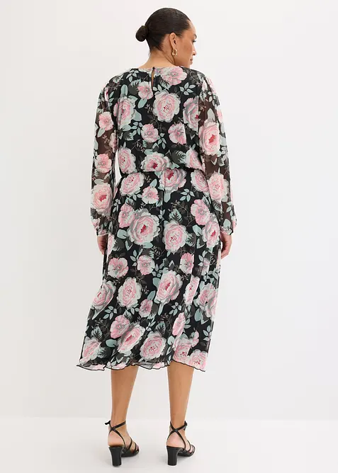 Mellanl&aring;ng kl&auml;nning i mjuk mesh, bonprix