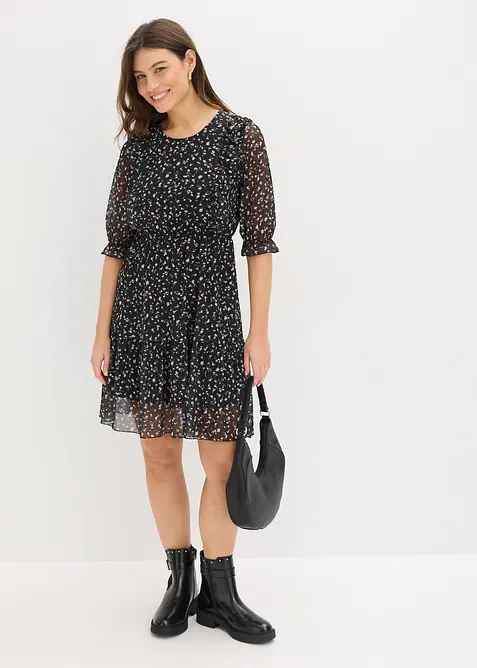 Jerseykl&auml;nning av tunn mesh, bonprix