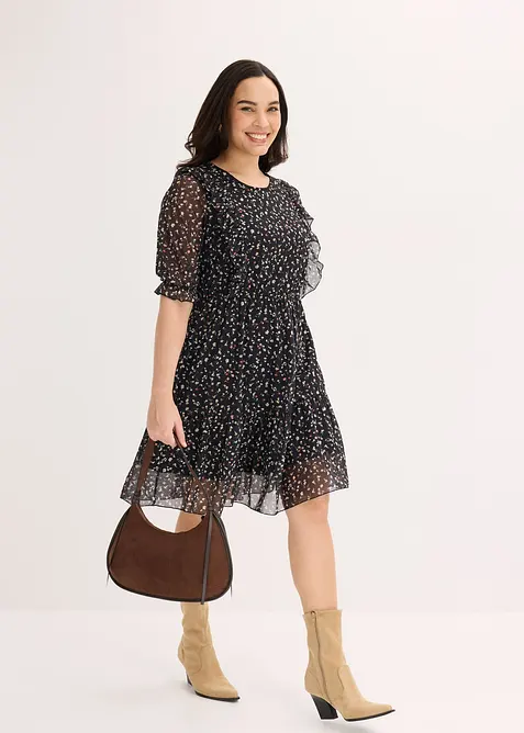 Jerseykl&auml;nning av tunn mesh, bonprix