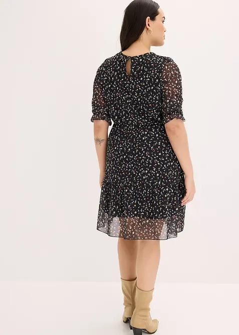 Jerseykl&auml;nning av tunn mesh, bonprix