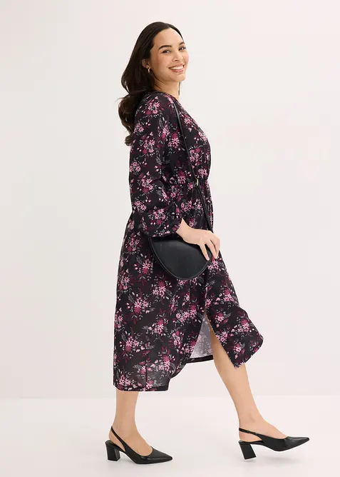 Jerseykl&auml;nning med ballong&auml;rmar, bonprix