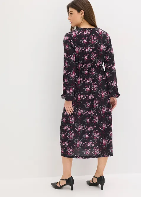 Jerseykl&auml;nning med ballong&auml;rmar, bonprix