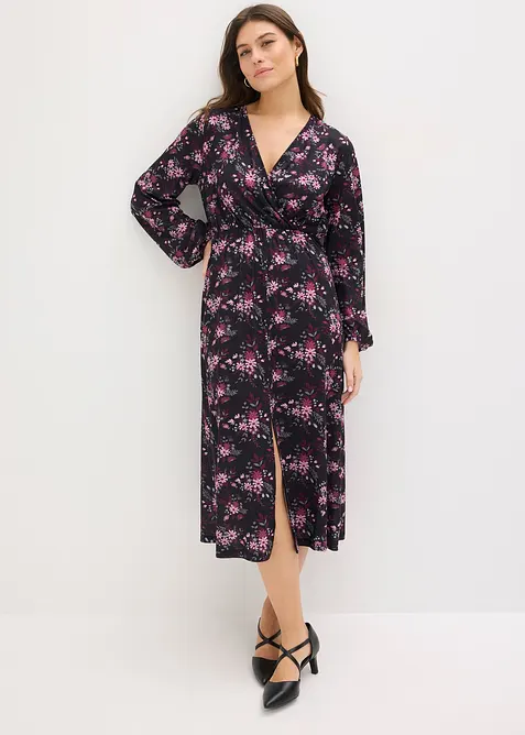 Jerseykl&auml;nning med ballong&auml;rmar, bonprix