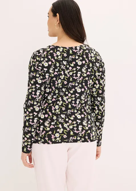 L&aring;ng&auml;rmad topp av bomullsmix, bonprix