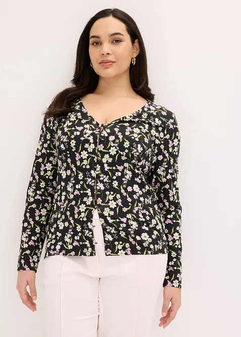 L&aring;ng&auml;rmad topp av bomullsmix, bonprix