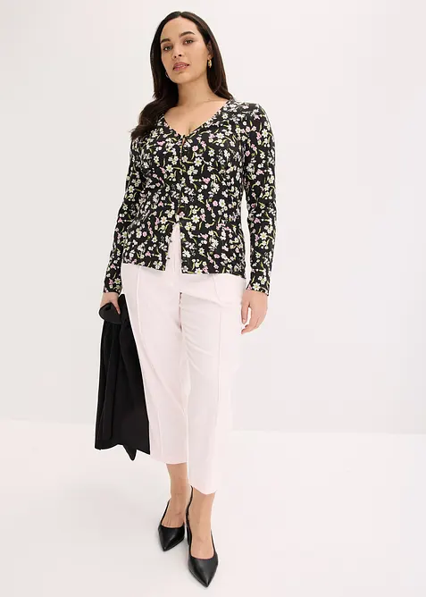 L&aring;ng&auml;rmad topp av bomullsmix, bonprix