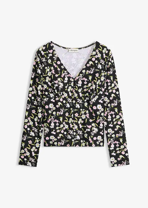 L&aring;ng&auml;rmad topp av bomullsmix, bonprix