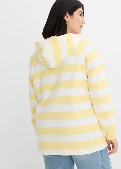 Tunn topp med huva i bomullsmix, bonprix