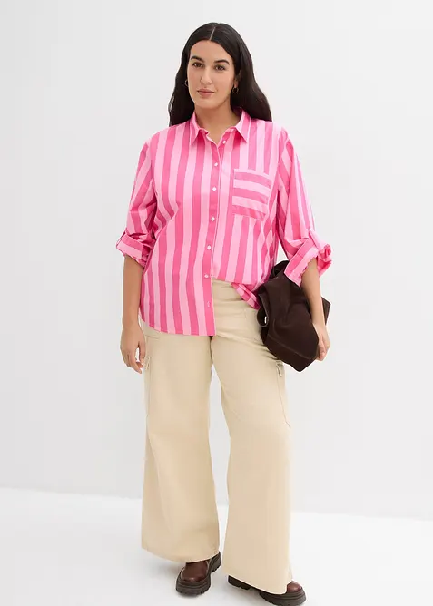 Skjortblus i ekologisk bomull, bonprix