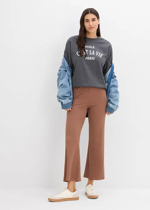 Ribbade leggings av viskosmix, kort modell, bonprix