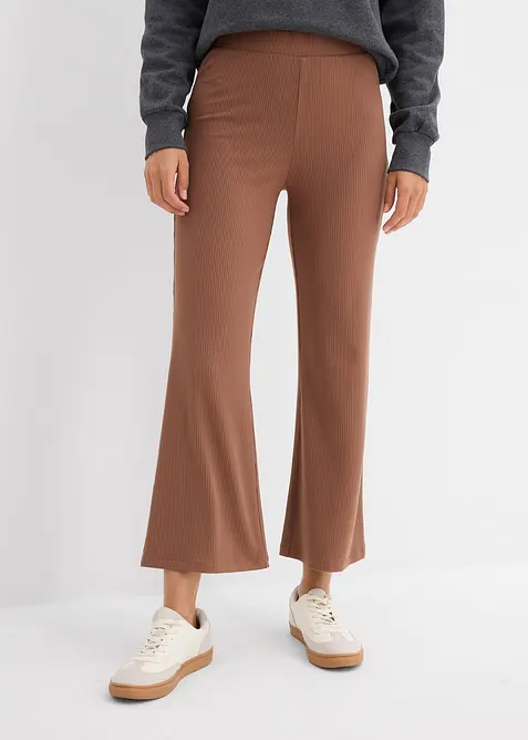 Ribbade leggings av viskosmix, kort modell, bonprix