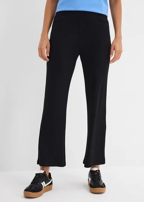 Ribbade leggings av viskosmix, kort modell, bonprix