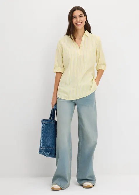 Blus av ren bomull, bonprix