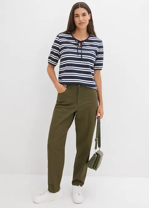 Byxa i barrelmodell med sk&ouml;n midja, bonprix