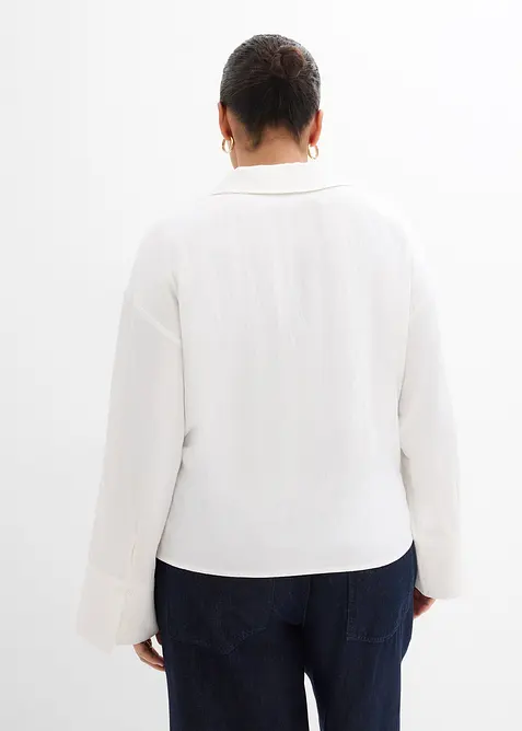 Asymmetrisk blus i viskosmix, bonprix