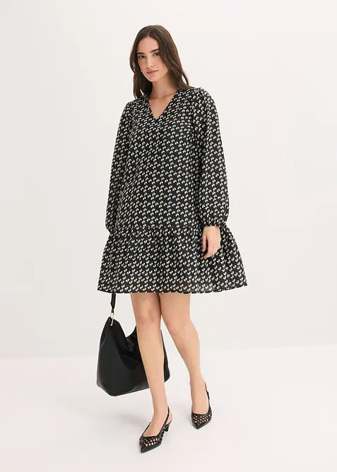 Minikl&auml;nning i krinklat material med struktur, bonprix