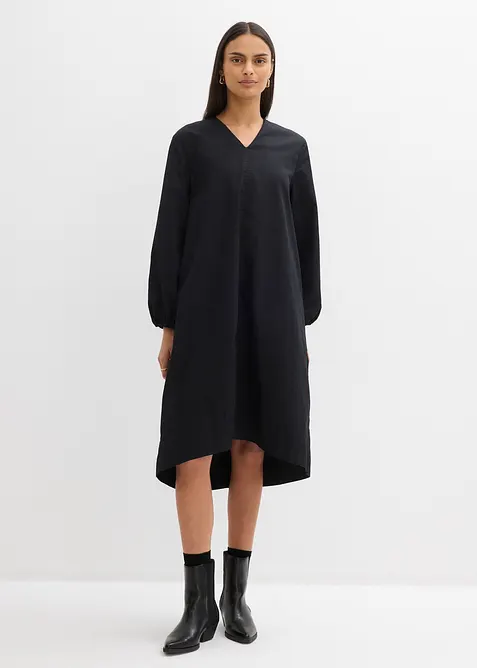 Skjortkl&auml;nning med ballong&auml;rmar, bonprix