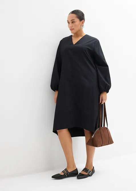 Skjortkl&auml;nning med ballong&auml;rmar, bonprix