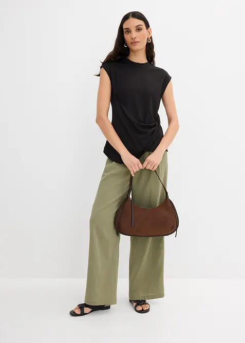 Topp av viskosmix, med asymmetrisk nederkant, bonprix