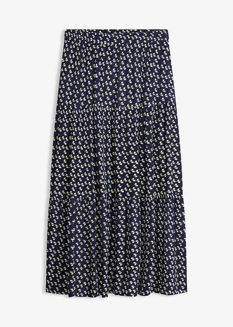 Maxikjol med v&aring;der, i viskos med struktur, bonprix