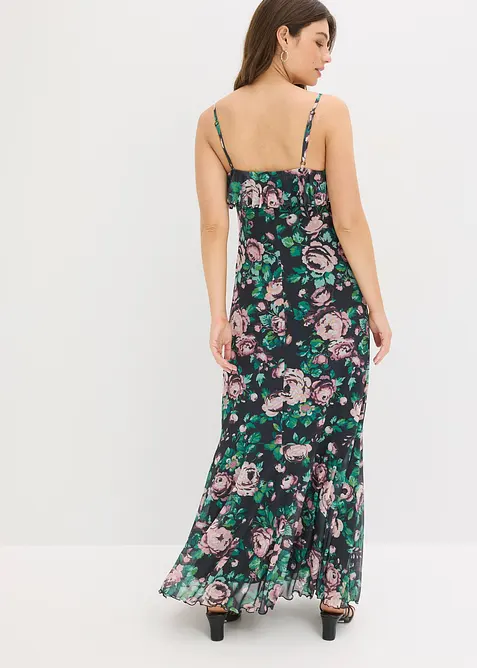 Kl&auml;nning i mjuk mesh med smala axelband, bonprix