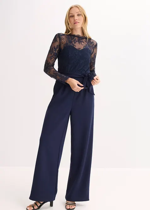 Jumpsuit med spets, bonprix